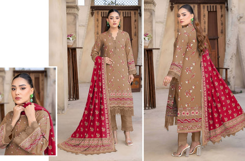 Set of Coral By Cross Stitch Print Lawn V-571