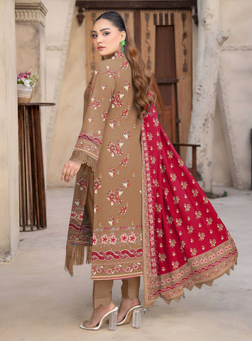 Coral By Cross Stitch Printed Lawn 3PC V-571