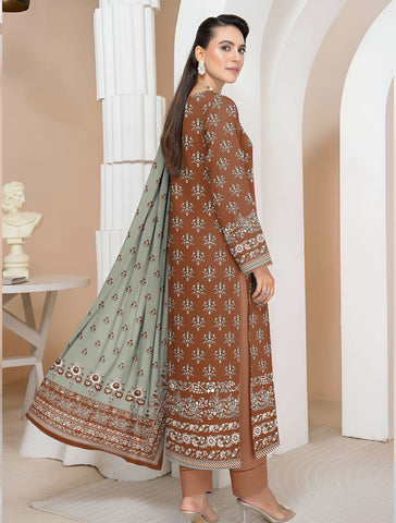 Coral By Cross Stitch Printed Lawn 3PC V-571