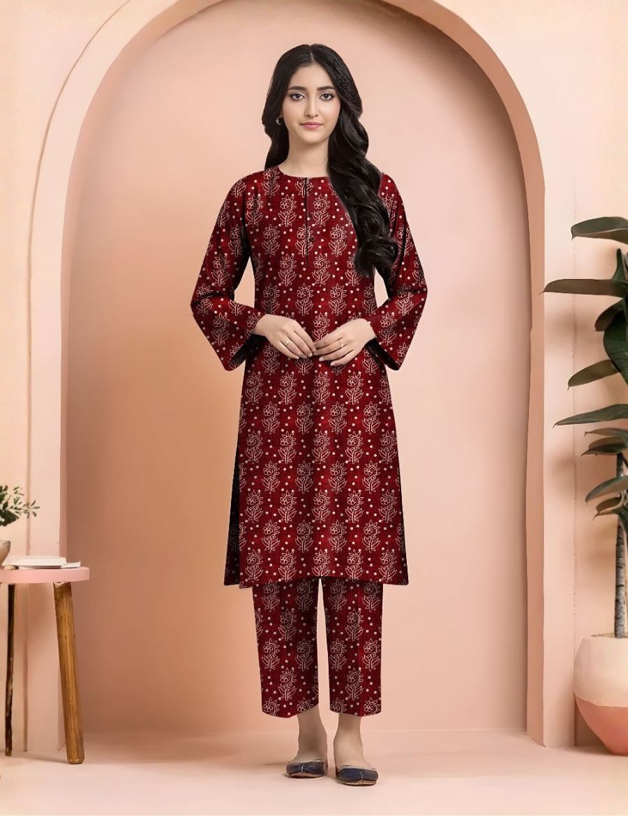 Unstitched Edenrobe Allure Printed Khaddar 2-Pc 01