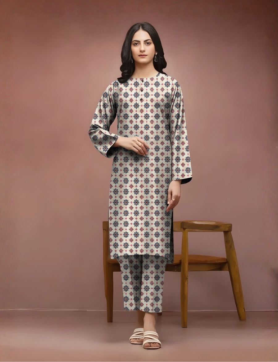 Unstitched Edenrobe Allure Printed Khaddar 2-Pc 07