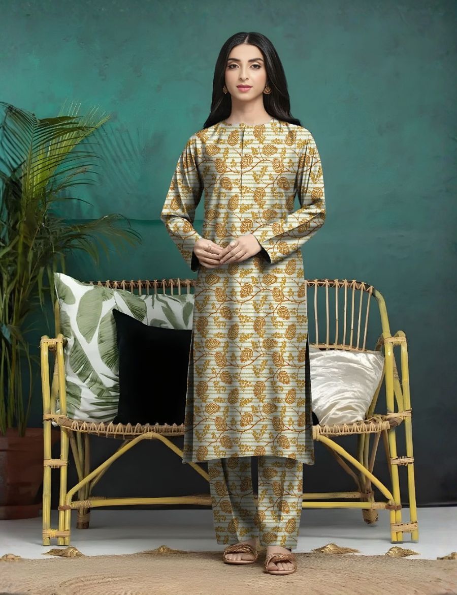 Unstitched Edenrobe Allure Printed Khaddar 2-Pc 03