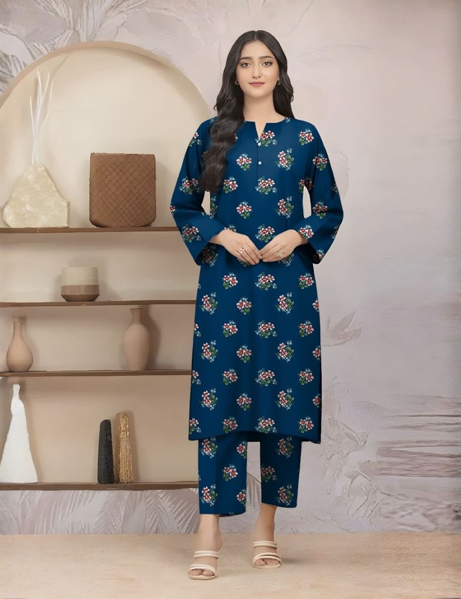 Unstitched Edenrobe Allure Printed Khaddar 2-Pc 09