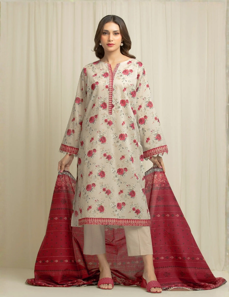 Edenrobe Printed Lawn 3PC C-36599