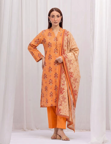 Edenrobe Unstitched Printed Linen 3-Pc 36618