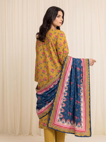 Edenrobe Unstitched Printed Linen 3-Pc 034