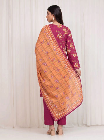 Edenrobe Unstitched Printed Linen 3-Pc 36619