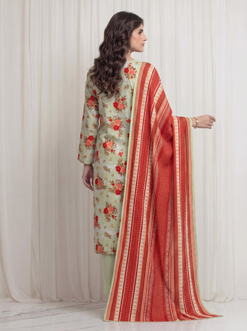 Edenrobe Unstitched Printed Linen 3-Pc 36594