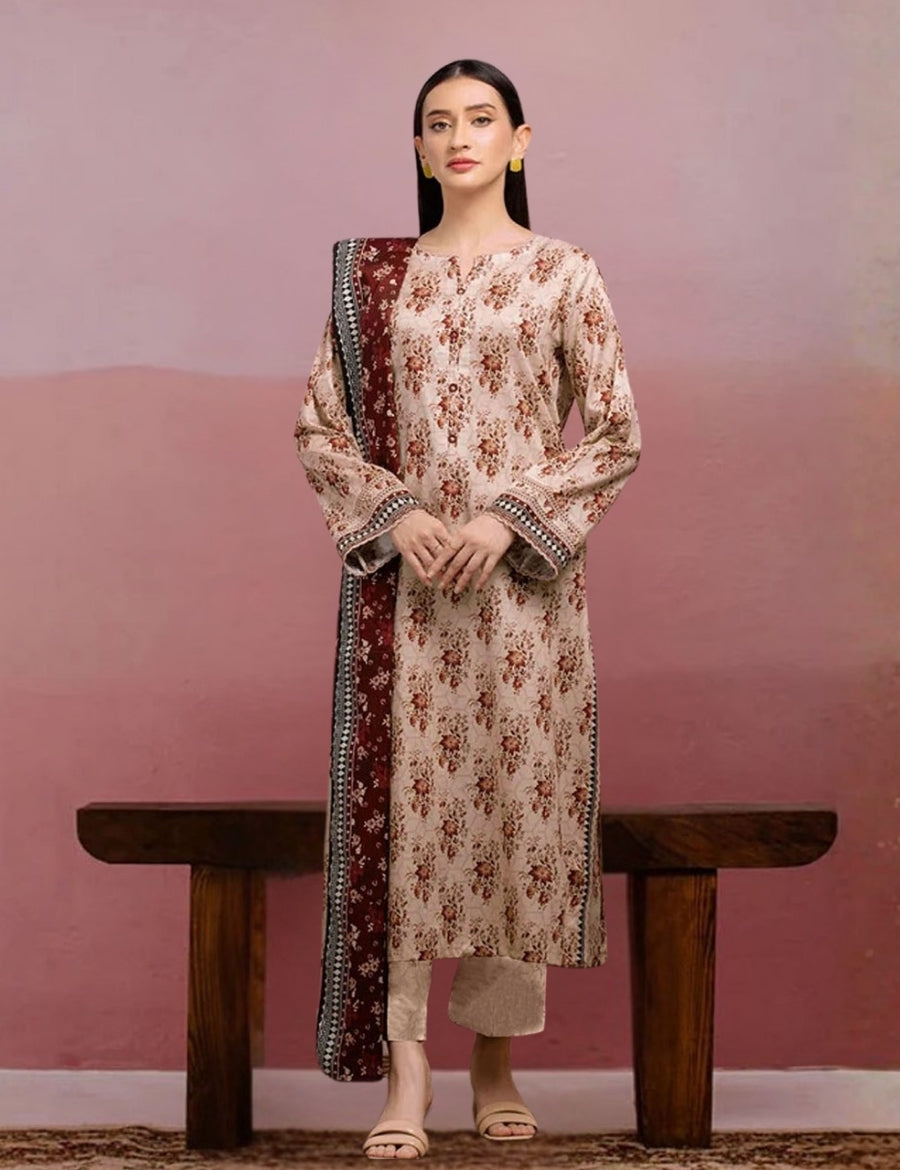 Edenrobe Printed Lawn Suit 3pc 35047
