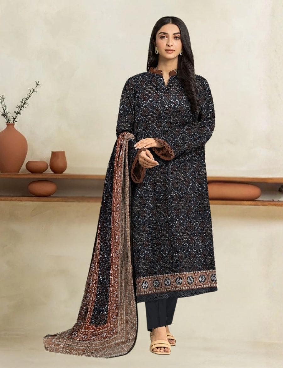 Edenrobe Printed Lawn Suit 3pc 109