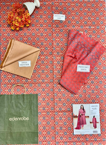 Edenrobe Printed Lawn Suit 3pc 30143