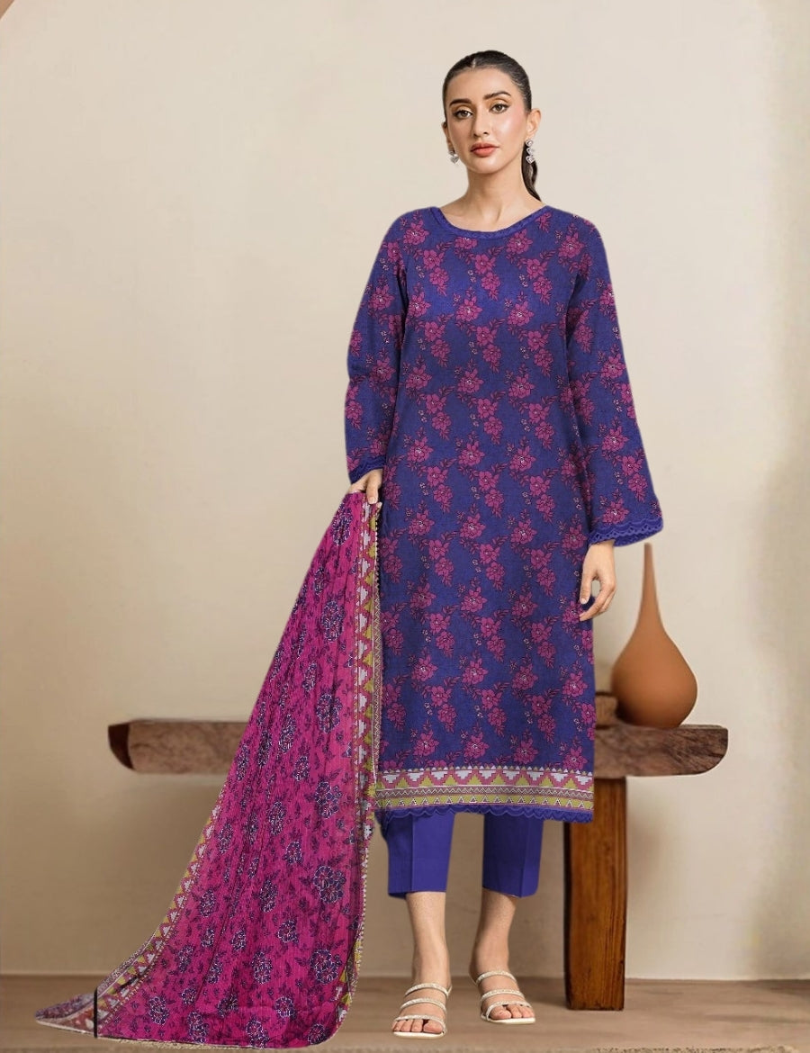 Edenrobe Printed Lawn Suit 3pc 170