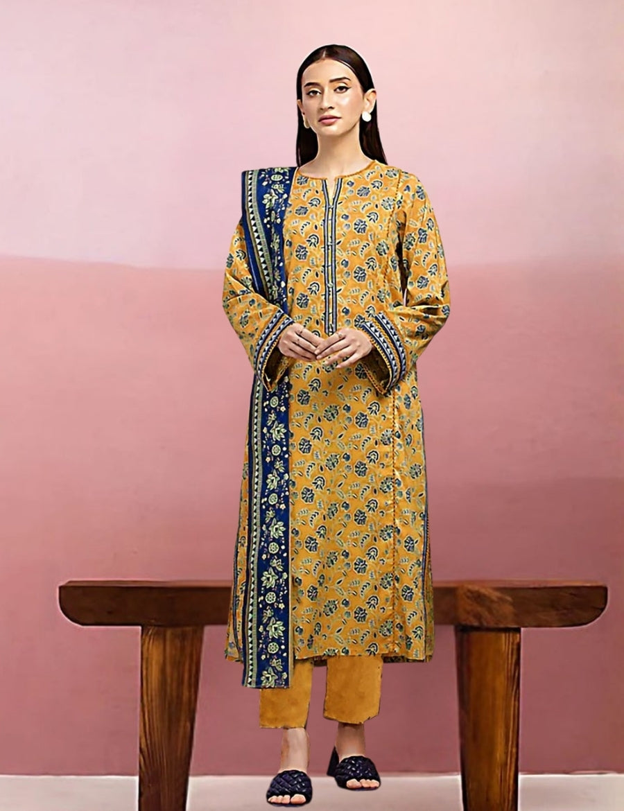 Edenrobe Printed Lawn Suit 3pc 35036