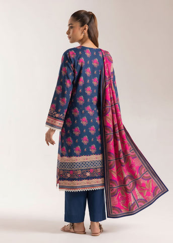 Unstitched Ethnic Printed Linen 3-Pc E-8096