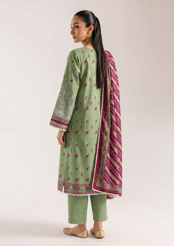 Unstitched Ethnic Printed Linen 3-Pc E-8089