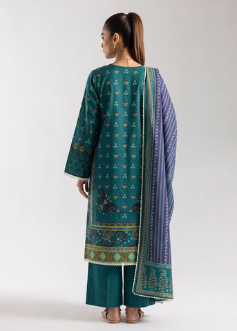 Unstitched Ethnic Printed Linen 3-Pc E-8090
