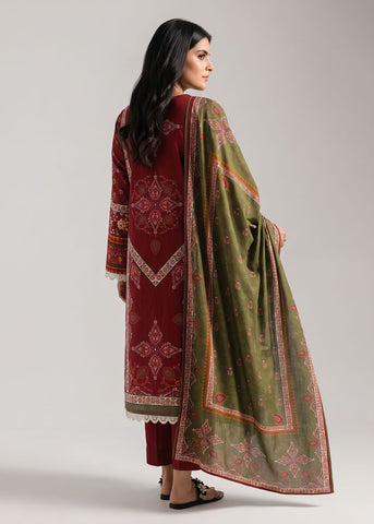 Unstitched Ethnic Printed Linen 3-Pc E-8097