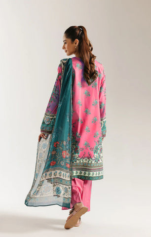 Unstitched Ethnic Printed Linen 3-Pc E-8092