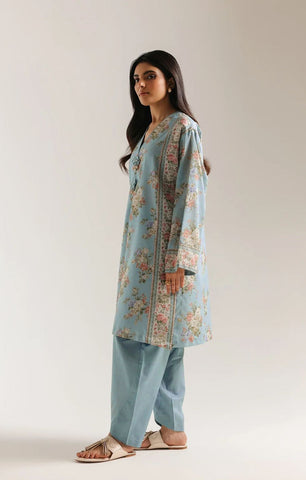 Unstitched Ethnic Printed Linen 3-Pc E-8094