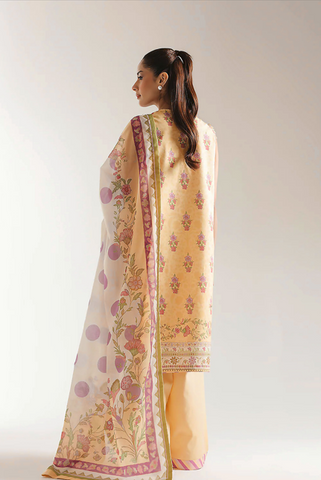 Unstitched Ethnic Printed Linen 3-Pc 06