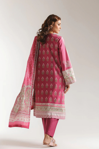 Unstitched Ethnic Printed Linen 3-Pc 07