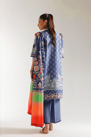 Unstitched Ethnic Printed Linen 3-Pc 05