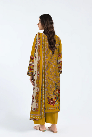 Unstitched Ethnic Printed Linen 3-Pc 04