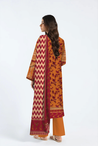Unstitched Ethnic Printed Linen 3-Pc 02