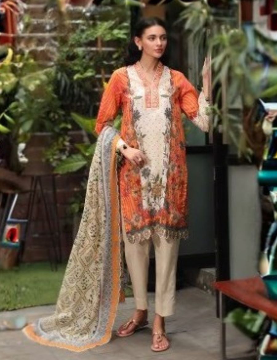 Unstitched Gul Ahmed Printed Khaddar 3-Pc G2