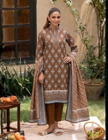 Unstitched Gul Ahmed Printed Khaddar 3-Pc G4