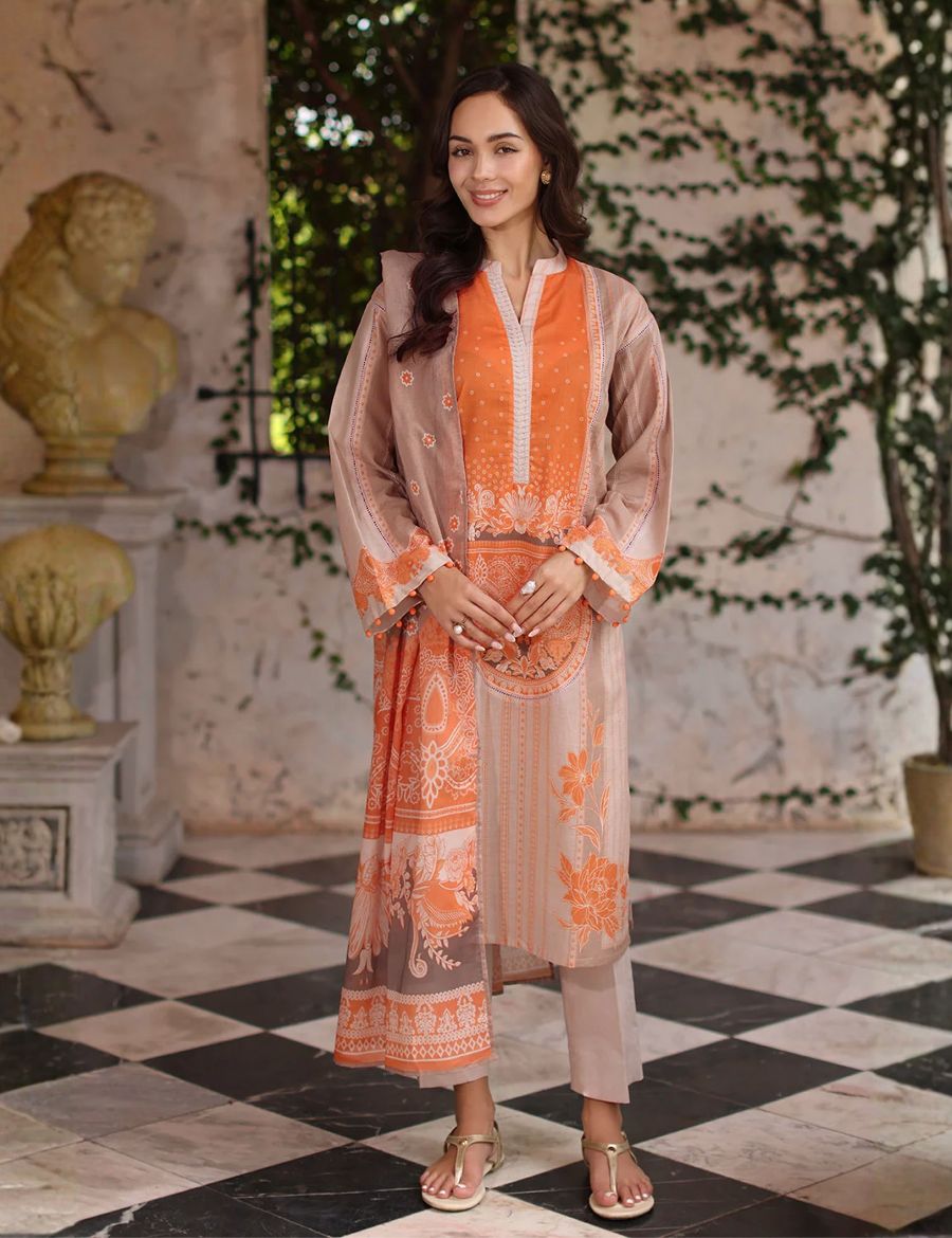 Unstitched Gul Ahmed Printed Khaddar 3-Pc G7