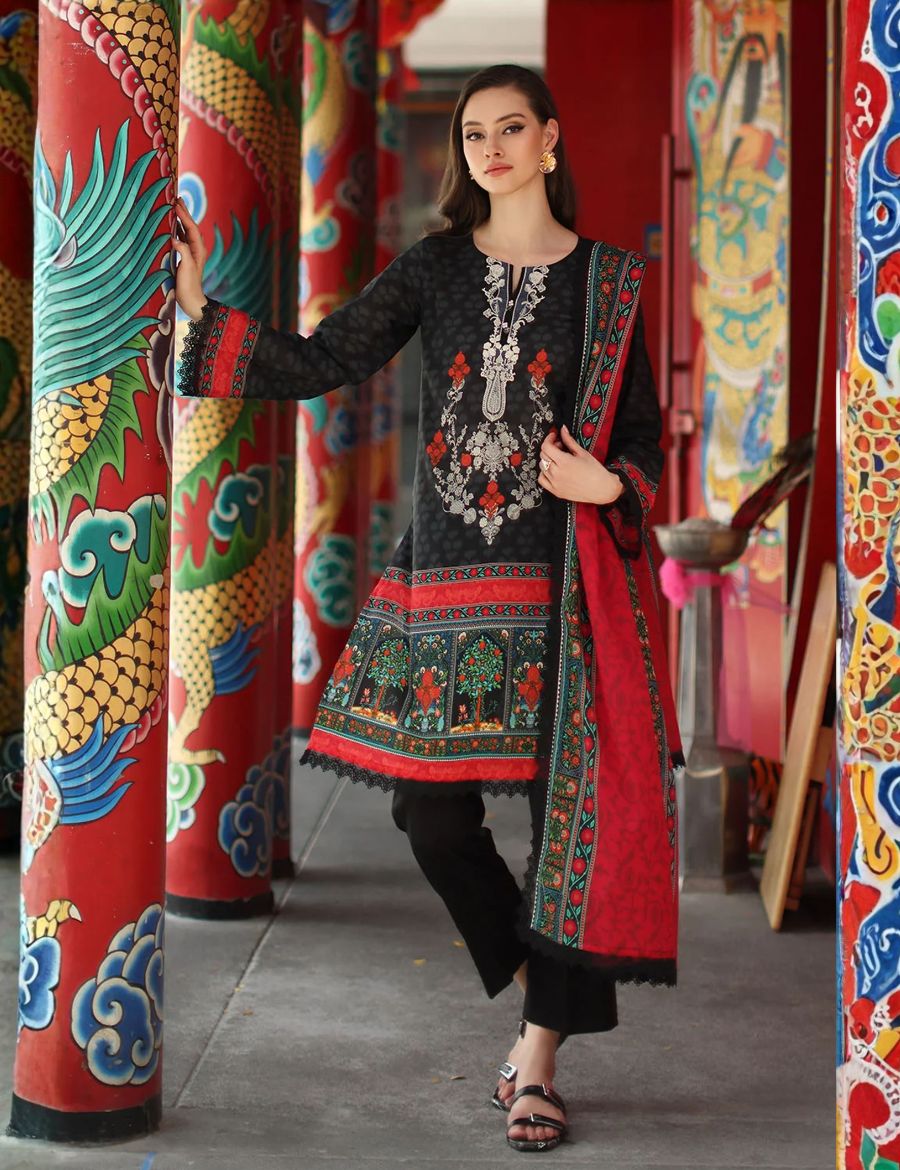 Unstitched Gul Ahmed Printed Khaddar 3-Pc G8