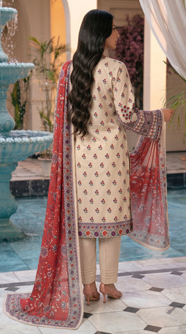 Gul Ahmed Printed Lawn Suit 3pc CL-7360