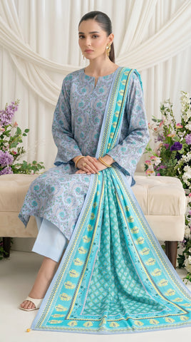 Gul Ahmed Printed Lawn Suit 3pc CL-7361