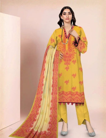Unstitched Khaadi Printed Viscose 3-Pc ALA230809
