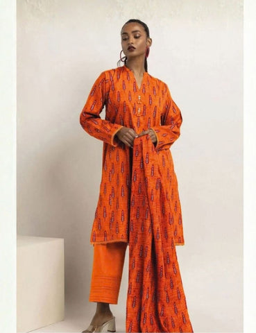 Unstitched Khaadi Printed Viscose 3-Pc ALA230805