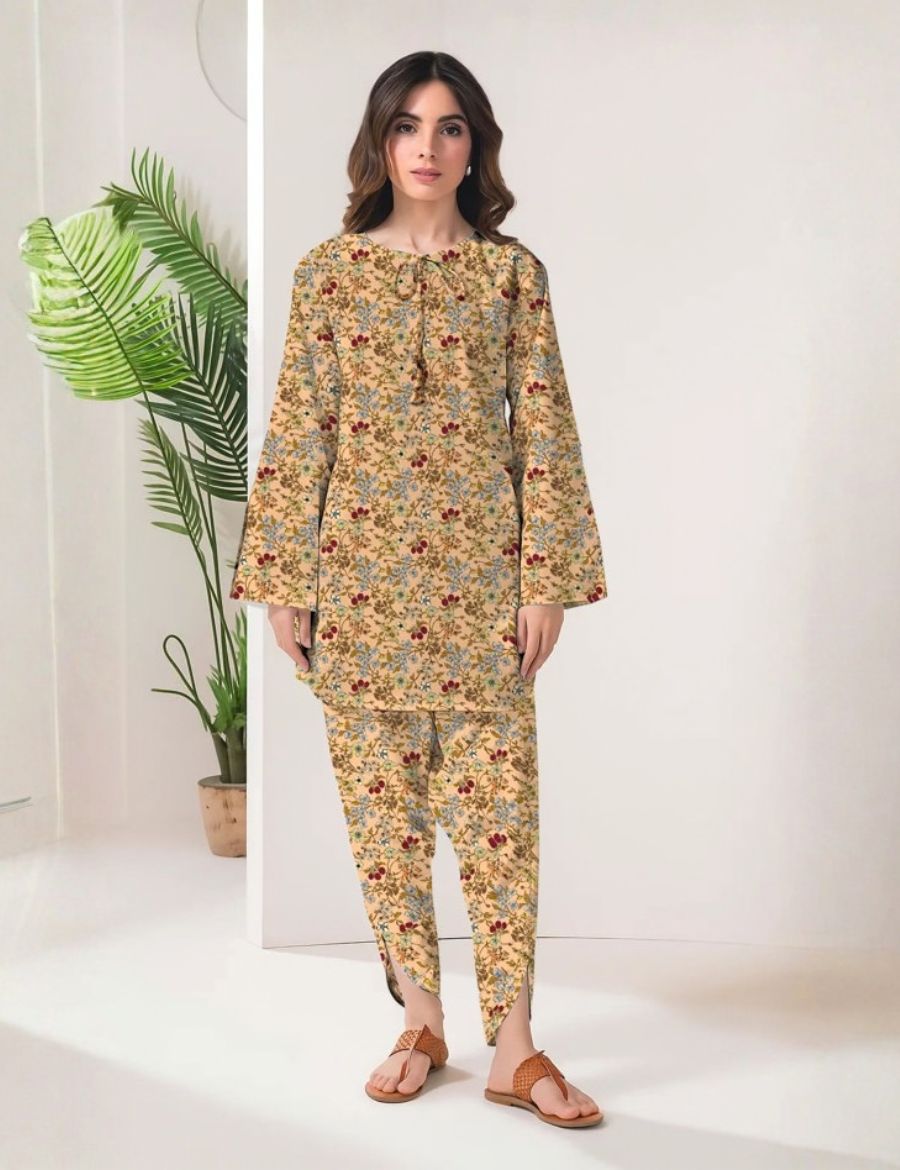 Unstitched Limelight Printed Linen 2-Pc 02