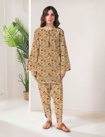 Unstitched Limelight Printed Linen 2-Pc 02
