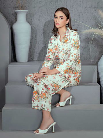 Unstitched Limelight Printed Linen 2-Pc 03