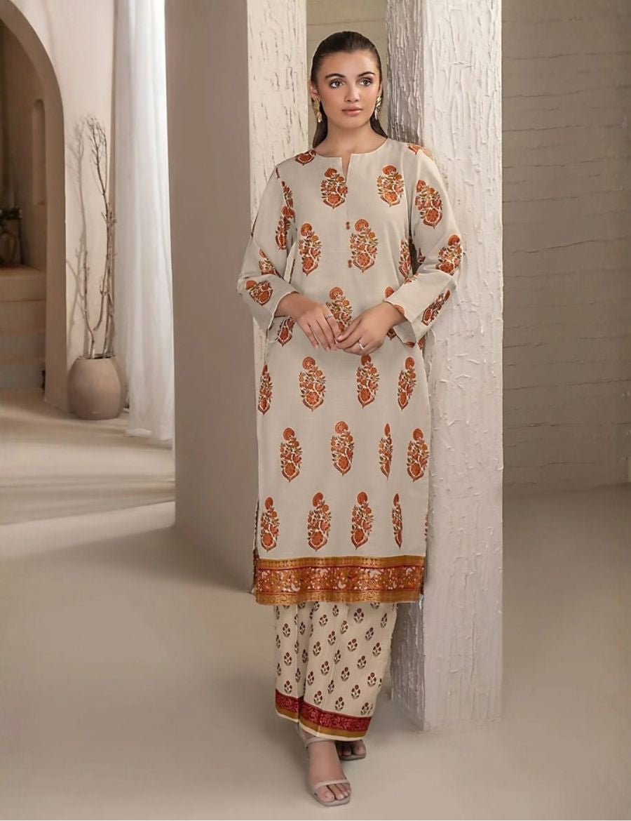 Unstitched Limelight Printed Linen 2-Pc 08