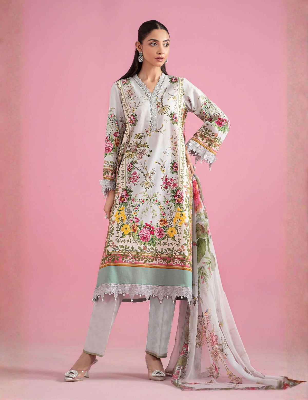 Maria B Unstitched Printed Lawn 3-Piece