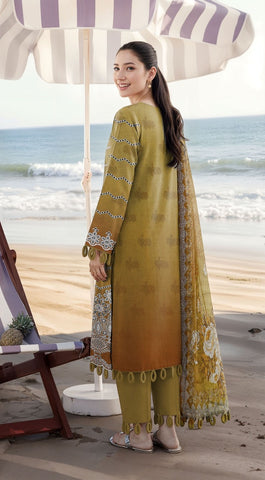 Munarq By Nisha Designer Printed Emb Lawn 3PC V-2614