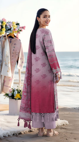 Munarq By Nisha Designer Printed Emb Lawn 3PC V-2614