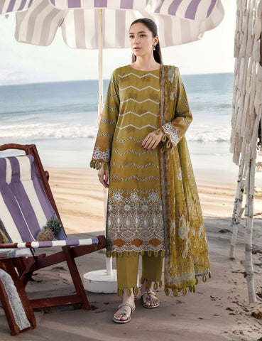 Munarq By Nisha Designer Printed Emb Lawn 3PC V-2614