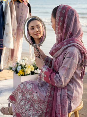 Munarq By Nisha Designer Printed Emb Lawn 3PC V-2614