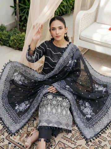 Munarq By Nisha Designer Printed Emb Lawn 3PC V-2614