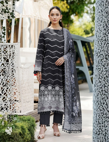 Munarq By Nisha Designer Printed Emb Lawn 3PC V-2614