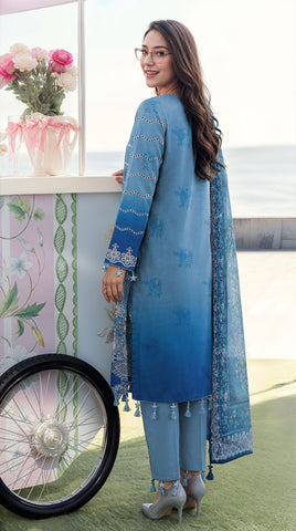 Munarq By Nisha Designer Printed Emb Lawn 3PC V-2614