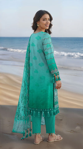 Munarq By Nisha Designer Printed Emb Lawn 3PC V-2614