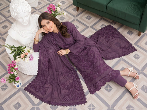 Munarq By Nisha Designer EMB Vintex Peach 26295